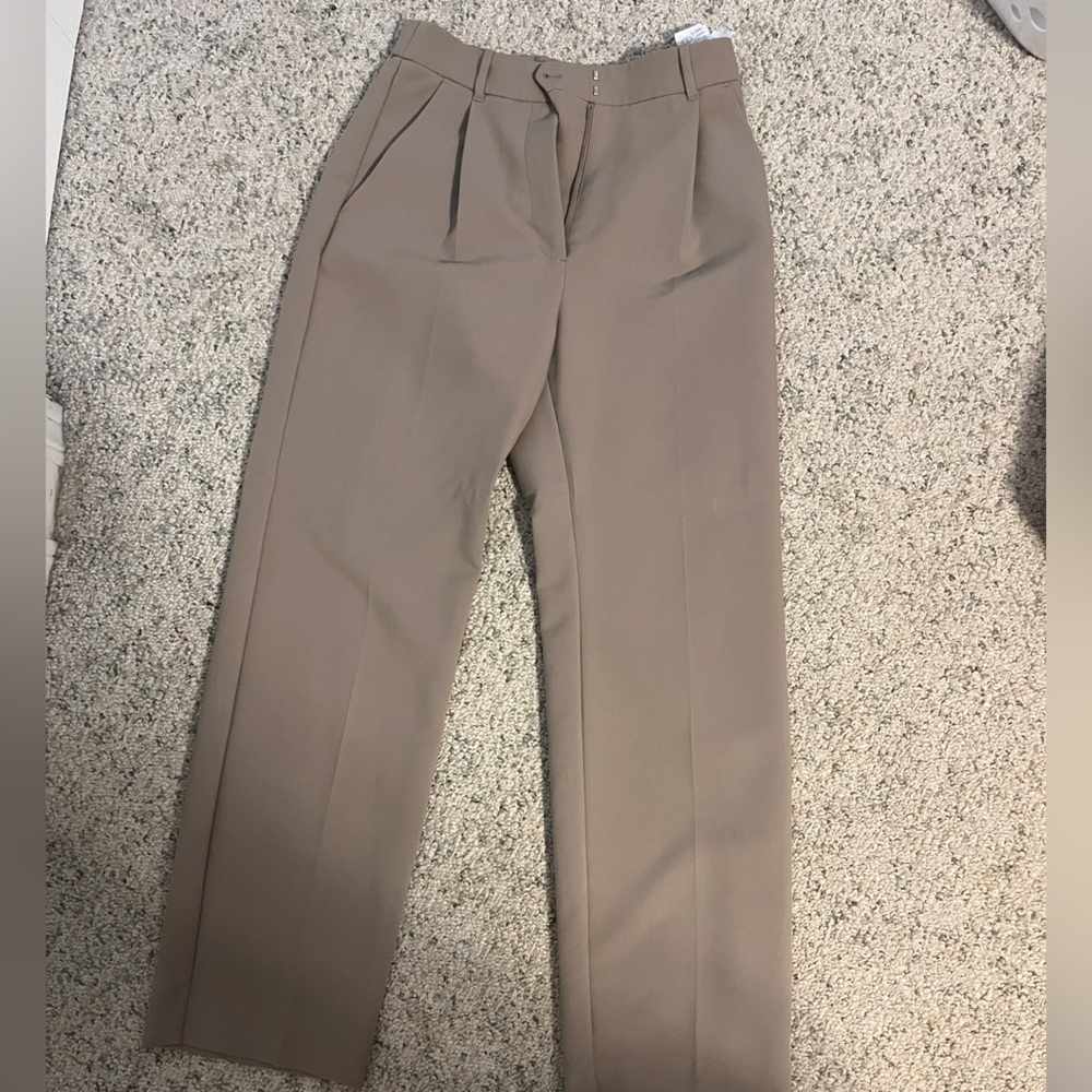 Abercrombie & Fitch Tan Trousers Smooth Formal Fabric